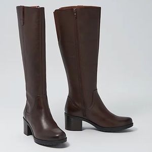 Clarks Womens Hollis Moon Brown Knee-High Boots 9